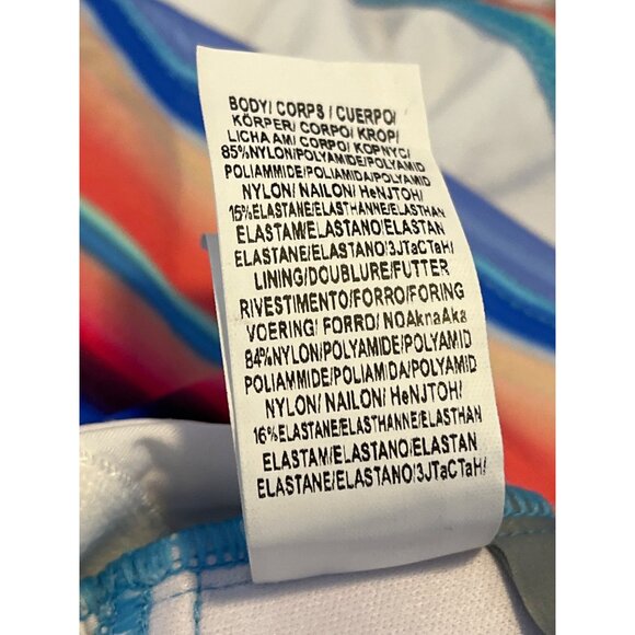 La Blanca Slimming Halter Tankini Top Women’s Size 2 Blue Red Striped - Picture 12 of 13